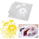 Flowers Coffee Stencils Cake Baking Templates DIY Scrapbooking Craft Decor