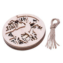 5pcs/set Hanging Wood Christmas Ornaments with Jute Ribbon Hollow Christmas B5B2