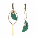 Asymmetrical Green Wooden Earrings Geometric Statement Earrings 2018 Women