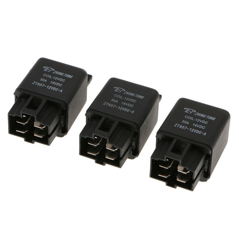 3PCS ZT607 4Pin 4P 12V 30A SPST Automotive Relay High Switching Capability