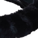 Car Soft Elastic Winter Warm Plush Steering Wheel Cover(Black)