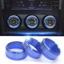 3Pcs Aluminum AC Climate Control Knob Ring Covers For Subaru Impreza Blue