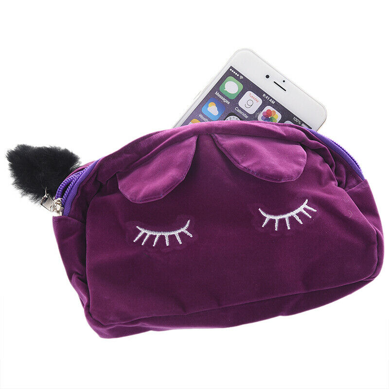 Cartoon Storage Case Travel Makeup Pouch Cosmetic Bag (Purple) K8O3