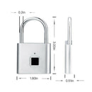 Security Keyless Usb Rechargeable Door Lock Fingerprint Smart Padlock Quick