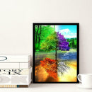 Four Seasons Tree 5D Full Drill Round Diamond Painting DIY Embroidery Kits