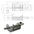 New Heavy Duty Multi-Purpose Lock Barrel Bolt Spring Loaded Latch for Gate Door