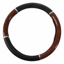 35710P Black Steering Wheel Cover with Woodgrain Design and Chrome Trim T3U5