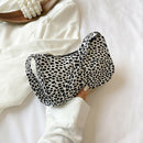 Cow Dot Printed Handbag Women PU Totes Small Underarm Shoulder Bag (Black)
