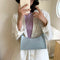 Fashion Pure Women Handbag Leather Female Small Shoulder Tote Bag (Blue)