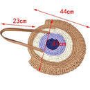 Round Straw Bags Women Summer Rattan Bag Handmade Woven Beach Cross Body Ba