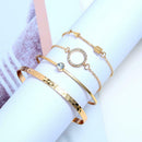 4Pcs/set Textured Bracelet Delicate Women Fashion Bracelet