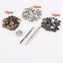 30pcs 15mm metal push button + tool set for leather goods leather H9V1