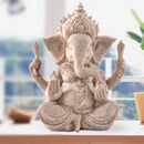 The Hue Sandstone Hand Carved Hindu Tribal God Ganesh Elephant Statue Decor