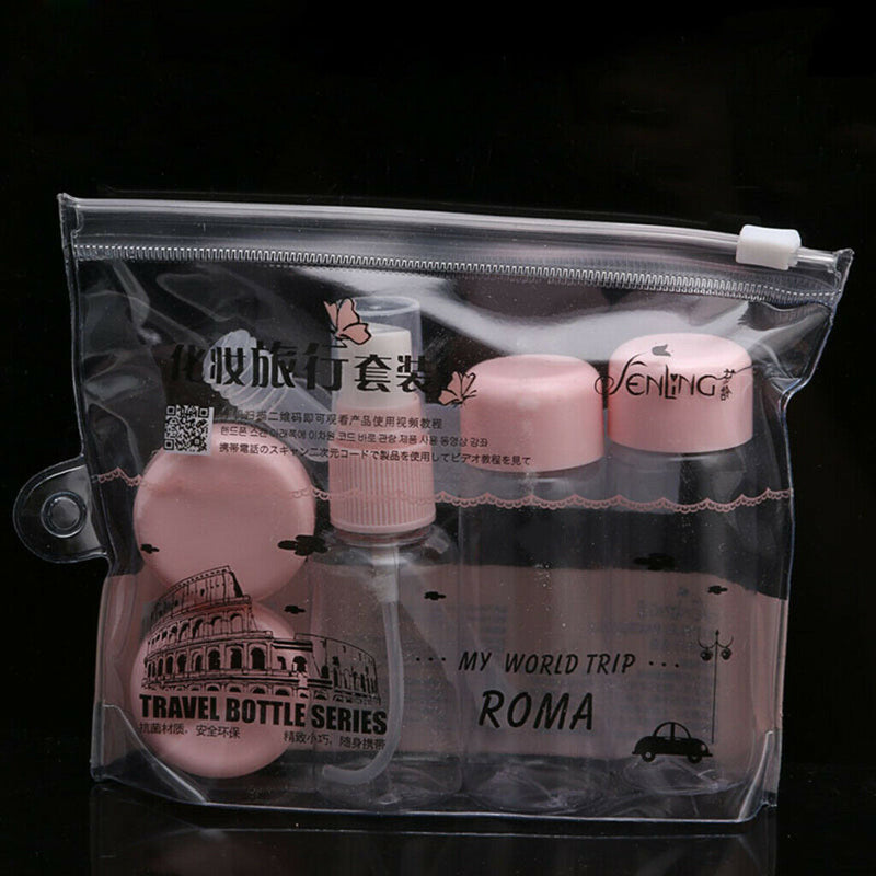 7Pcs Travel Mini Plastic Transparent Empty Makeup Container Bottle Set New