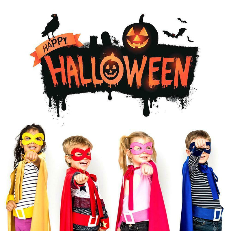 2Pcs Felt Masks + 100 Stickers Set For Kids Halloween Costume Birthday Party