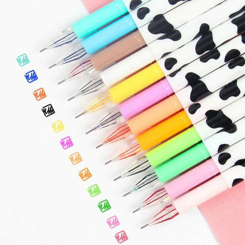 #12 Color Gel Pens Set School Art Student Supplies Coloring Drawing Pen 0.5mm