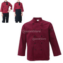 Red Chef Waiter Double-breasted Coat Uniform Long Sleeve Jacket Clothes XXL