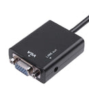 HDMI Male to VGA Male 1080P HDTV Video Converter Adapter with Audio Cable A