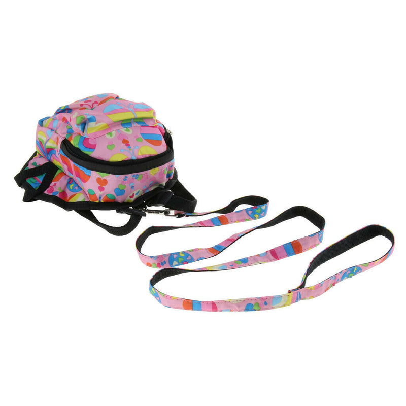 Small Dog Self Mini Carrier Back Pack Pocket Saddle Bags w/ Training Lead Leash