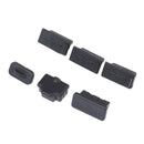 6pcs Black Silicone Dust Plugs Set FOR PS5 USB HDMI Interface Cover Dustproo Hn