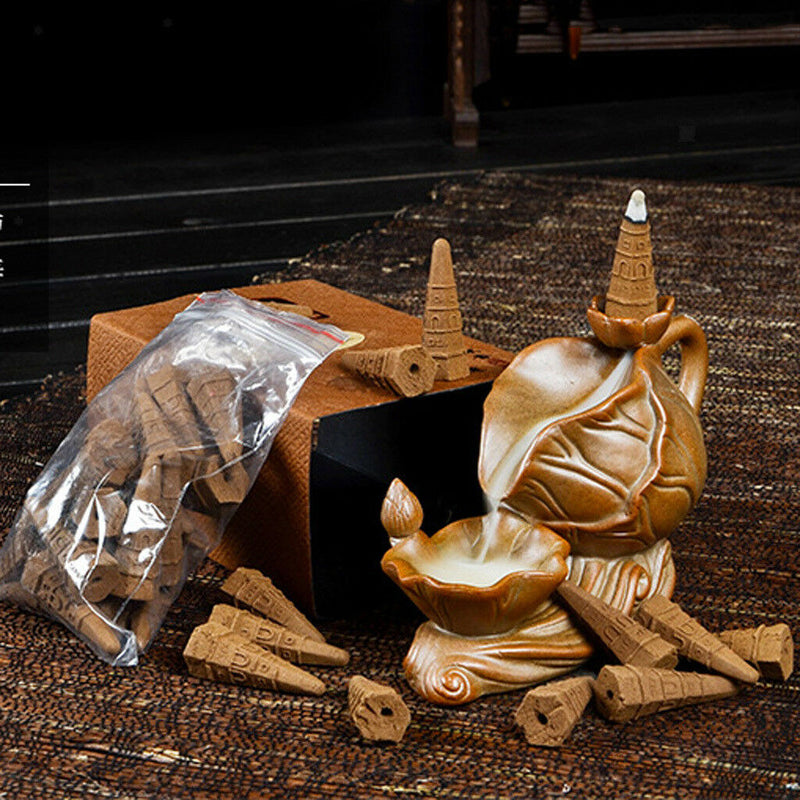 Natural Smoke Tower Cone Backflow Incense for Yoga Meditation Home Office