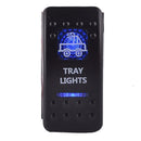 12v 24v Waterproof Rocker Toggle Button Switch Blue LED Tray Light Car Auto 5Pin