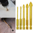 5Pcs Ceramic Tile Glass Drill Bits 1/4" Hex Shank Set for Chucks Bit Holder