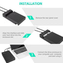 USB 3.0 to SATA External Hard Drive Enclosure Lay-Flat Docking Station 2.5in
