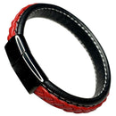 Leather Bracelet Men Punk Jewelry Casual Retro Braided Bangle Clasp Mens Wr Y8V4