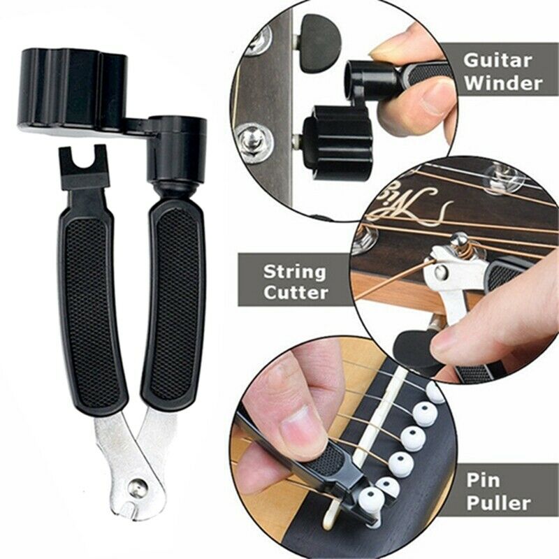 3 in 1 Guitar String Winder String Cutter Bridge Pin Puller Repair Tool