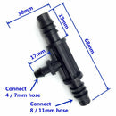 10 Pcs Tee Connector Use In The 8/11mm Tube Change In 4/7mm Barbed Connecto X4C7