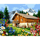 Painting By Numbers Kit DIY Flower Cottage Hand Painted Canvas Oil Art Picture