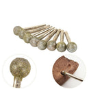 8Pcs Spherical Diamond Coated Grinding Head Shape Engraving Abrasive Burrs