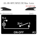 12V 20A Blue LED Light 3-Pin Rocker Switch Waterproof For Cars Boats Truck
