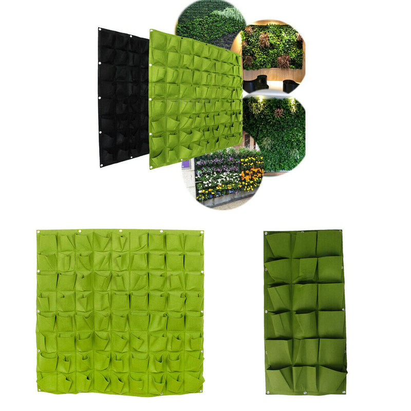 2Pcs  Garden Plant Wall Hanging Grow Bag Sack 72 Pockets And 18