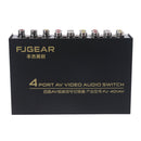 4 Port AV Audio Video RCA 4 Input 1 Output Switcher Switch Selector Splitter Box