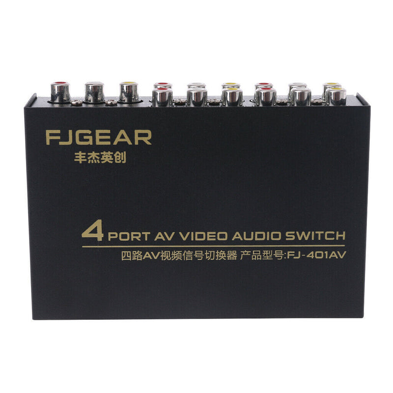 4 Port AV Audio Video RCA 4 Input 1 Output Switcher Switch Selector Splitter Box