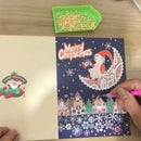 4Pcs DIY Christmas Card Embroidery 5D Rhinestones Painting Greeting Card