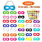 2Pcs Felt Masks + 100 Stickers Set For Kids Halloween Costume Birthday Party
