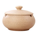 Ceramic Ashtray Cigarettes Ash Holder with Lid for Indoor or Outdoor Use-Beige