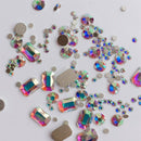 1 Box Square Flatback Glass Nail Rhinestones Mixed Nail Art Decoration Ston Z5D6