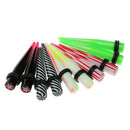 10pcs Acrylic Ear Stretching Taper Plugs Gauge 0 with Double O-ring Piercing