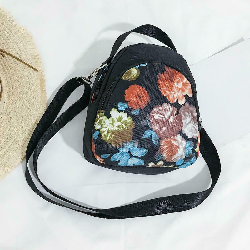 Print Shoulder Messenger Handbags Nylon Women Small Crossbody Bags (Rose)
