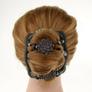 4pcs Magic Wood Bead Double Side Slide Combs Women's Hair Jewelry Accessory