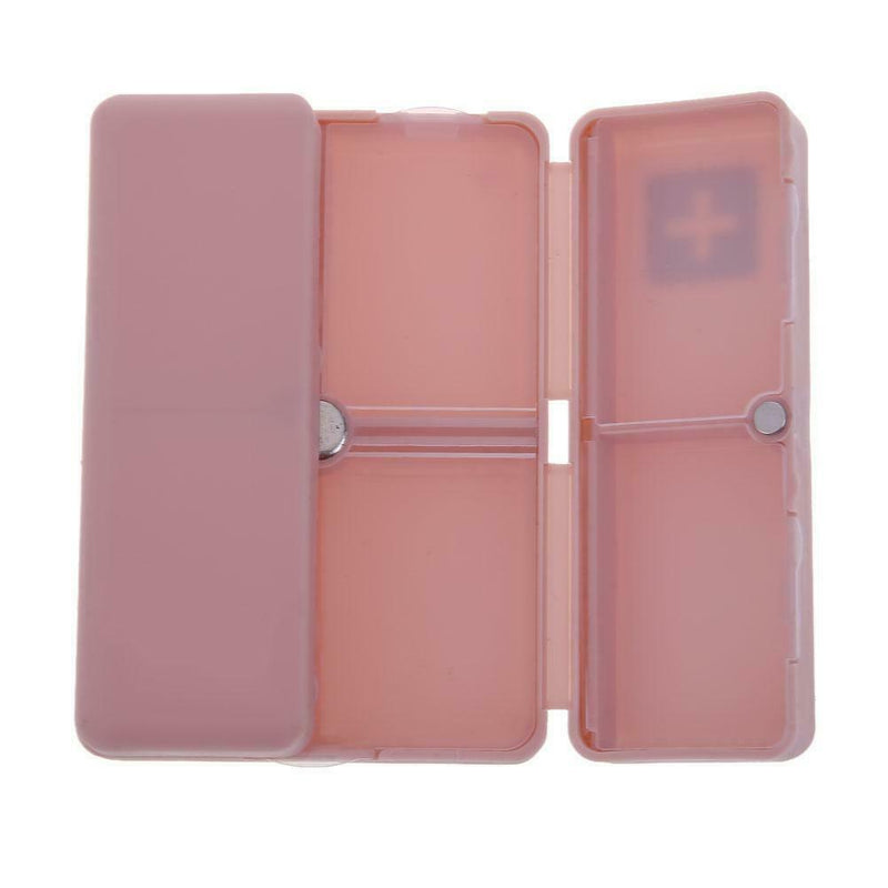 7 Grids Weekly Pill Box Magnet Lid Tablet Storage Box Pill Splitter (Pink)