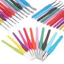 11Pcs Soft Handle Needles Knit Weave Craft Yarn Aluminum Crochet Hooks Set