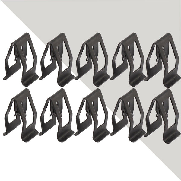 10Set Car SUV Front Console Dash Dashboard Trim Metal Retainer Universal Black
