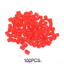 100pcs Car Truck Bike Tire Wheel Air Valve Stem Caps Dust Covers (Red)