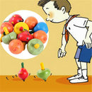 Wooden Spinning Tops Colorful Fruit Mushroom Gyroscope Kids Gift Toys  JR