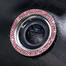 1.25 inch ID Rhinestone Car Engine Start Stop Ignition Key Ring (Pink)